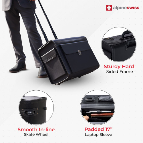 Alpine Swiss Monroe Leather Briefcase Top-Zip Laptop Messenger Bag Black |  Laptop messenger bags, Laptop messenger, Briefcase