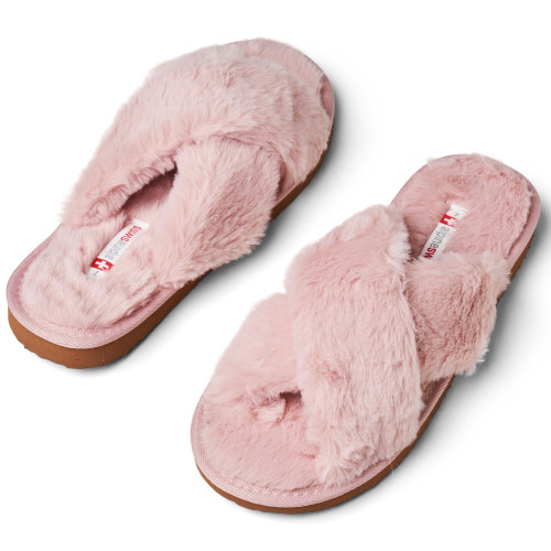 FAUX FUR HOUSE SLIPPERS - Pink