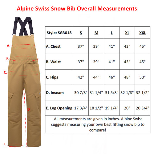  Alpine Swiss Pantalones de nieve impermeables para