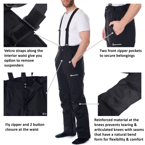 Alpine Swiss Mens Waterproof Snow Pants 