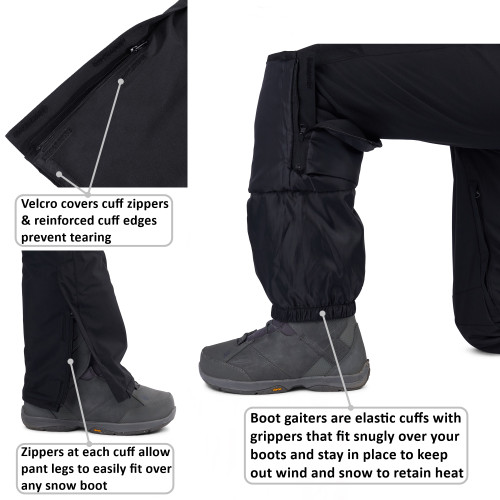 Alpine Swiss Mens Waterproof Snow Pants with Removable Suspenders
