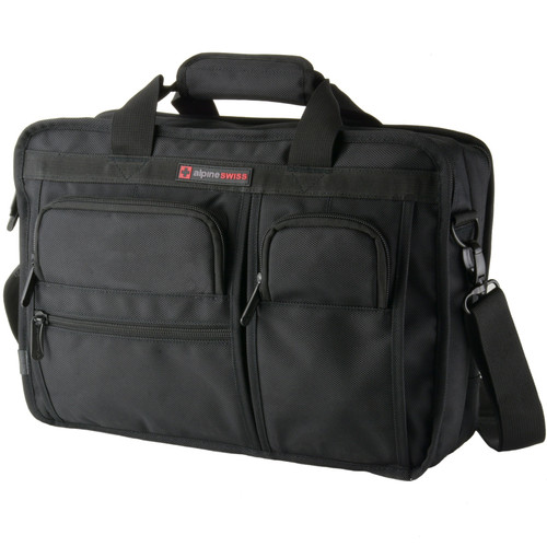 Alpine Swiss Conrad Messenger Bag 15.6 Inch Laptop Briefcase with Tablet Sleeve Size