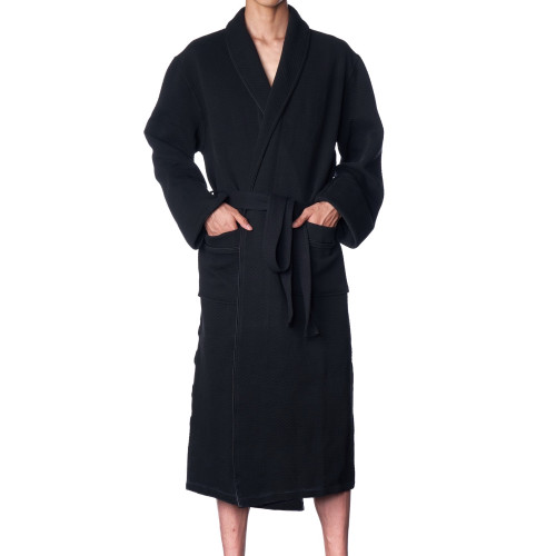 Alpine Swiss Mens Cotton Blend Shawl Robe Lightweight Kimono Knit Spa Bathrobe Size