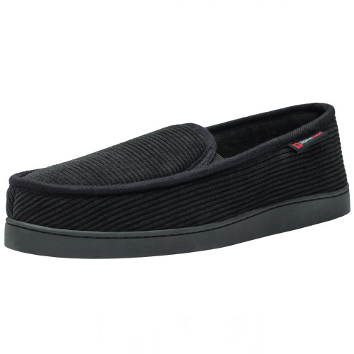 Alpine Swiss Wide Mens Slippers Steve Moccasin House Shoes Memory Foam Insole Corduroy Slip-On Terry Lining Indoor Outdoor Non-Slip Rubber Outsole Size