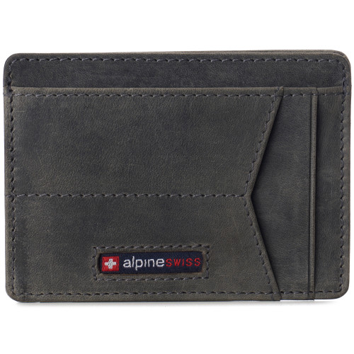 Alpine Swiss Harper Mens RFID Money Clip Wallet Minimalist Slim ID Card  Holder Front Pocket Wallet Leather Olive