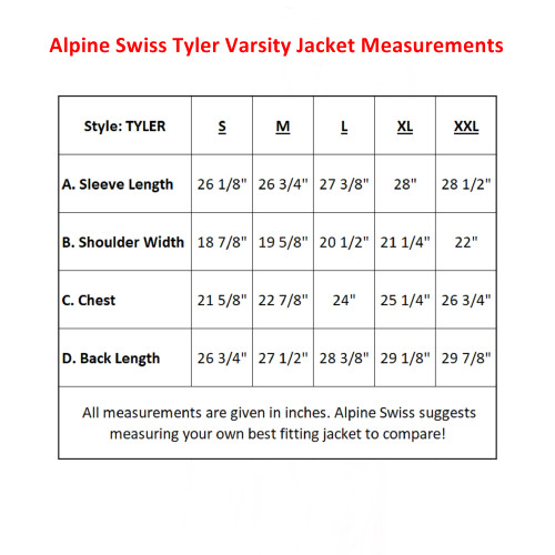 Alpine Swiss Tyler Mens Varsity Baseball Jacket Casual Letterman Bomber  Jacket : Target