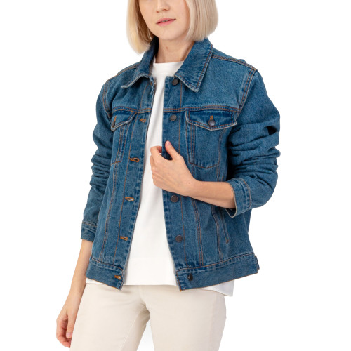 PEIQI Women's Jean Jacket Frayed Washed Button Up Denim Jacket With Pockets  Light Blue XX-Large at Amazon Women's Coats Shop