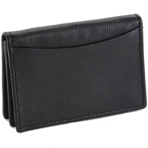 Black Mini Leather Belt Pouch, Ideal for credit or business cards