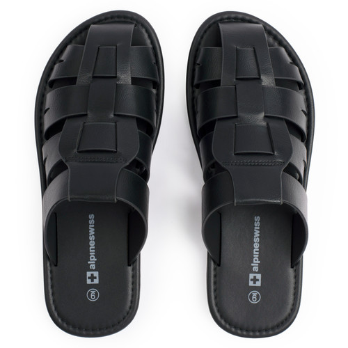 Alpine Swiss Marlin Mens Fisherman Sandals Vegan Leather Dressy