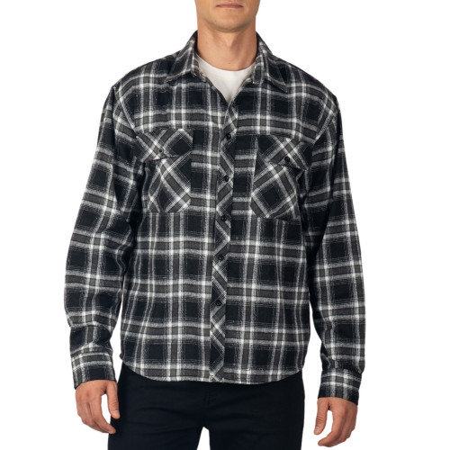 Alpine Swiss Men Plaid Flannel Shirt Jacket Button Down Long Sleeve Cotton Blend Size