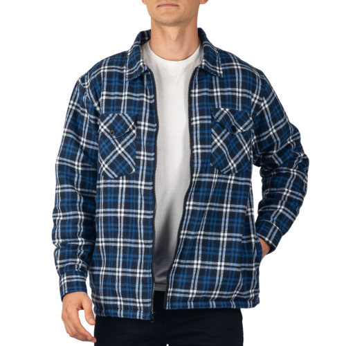 Alpine Swiss Mens Felix Fleece Lined Flannel Jacket Heavyweight