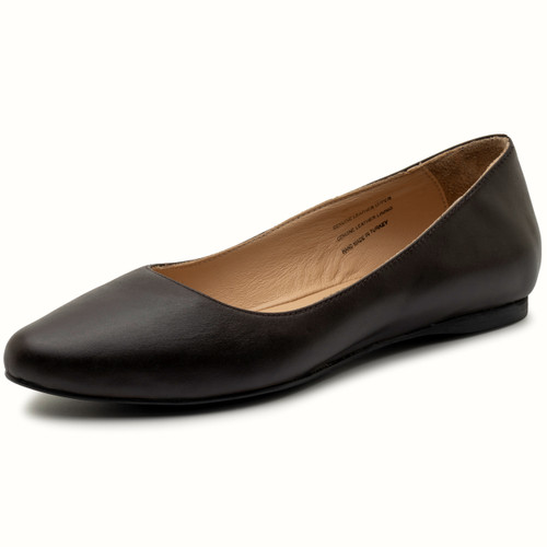 ladies dress flats shoes Alpine Swiss Julia Womens Leather Pointed Toe Ballet Flats Comfortable Slip On Shoes Business Casual Dressy Work Flats