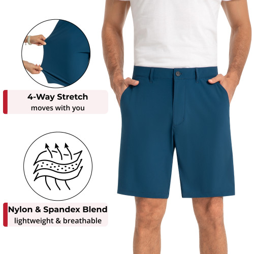 Alpine Swiss Walter Mens Golf Shorts 8.5” Inseam Hybrid Dress