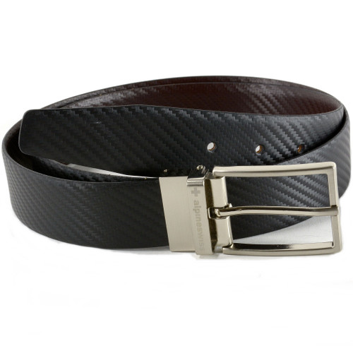 Alpine Swiss Mens Belt Reversible Black Brown Leather Dress Belt