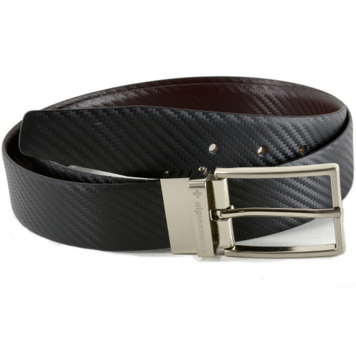 Black Leather and Trafalgar Blue Grained Leather Reversible Belt FW23  22065343