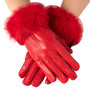 Alpine Swiss Womens Dressy Gloves Genuine Leather Thermal Lined Faux Fur Cuffs Size Size Small Red