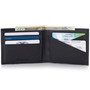 Alpine Swiss Double Diamond Mens RFID Leather Bifold Wallet Divided Bill Section Size One Size Crosshatch Black