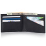Alpine Swiss Double Diamond Mens RFID Leather Bifold Wallet Divided Bill Section Size One Size Black