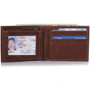 Alpine Swiss Double Diamond Mens RFID Zipper Pouch Bifold Extra Capacity Wallet Size One Size Brown