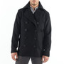 Alpine Swiss Mason Mens Wool Blend Pea Coat Jacket Double Breasted Dress Coat Size 2XL Black
