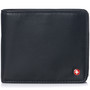 Alpine Swiss RFID Safe Mens Leather Wallet Deluxe Capacity Coin Pocket Bifold Size One Size Soft Nappa Black