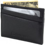 Alpine Swiss Minimalist Leather Front Pocket Wallet 5 Card Slots Slim Thin Case Size