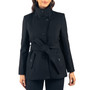 Alpine Swiss Bella Womens Belted Blazer Button Up Wool Coat Funnel Neck Jacket Size