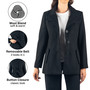 Alpine Swiss Bella Womens Belted Blazer Button Up Wool Coat Funnel Neck Jacket UPC