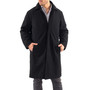 Alpine Swiss Mens Zach Knee Length Jacket Top Coat Trench Wool Blend Overcoat Size Small Black