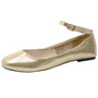Alpine Swiss Calla Women's Ballet Flats Round Toe Ankle Strap Flat Shoes Casual Wear Lightweight Durable Ballerina Flats Order One Size Up Size Size 6 Gold