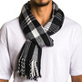 Alpine Swiss Mens Plaid Scarf Soft Winter Shawl Lightweight Cold-Weather Gear Size One Size Black Plaid