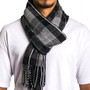 Alpine Swiss Mens Plaid Scarf Soft Winter Shawl Lightweight Cold-Weather Gear Size One Size Gray Plaid