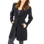 Superb fit for an hourglass shape -  Fitted & FlaredAlpine Swiss Stella Womens Wool Single Button 7/8 Length Overcoat