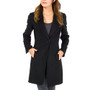 Alpine Swiss Stella Womens Wool Single Button Overcoat 7/8 Length Jacket Blazer Size Small Black