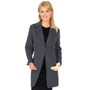 Alpine Swiss Stella Womens Wool Single Button Overcoat 7/8 Length Jacket Blazer Size Small Gray