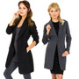 Alpine Swiss Stella Womens Wool Single Button Overcoat 7/8 Length Jacket Blazer Size