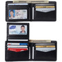 Alpine Swiss Mens Genuine Leather Wallet Passcase Bifold  RFID Safe 2 ID Windows Size