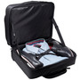 SMOOTH HANDLING - Push-button telescoping rolling handle system is hidden and protected.  Extremely maneuverable rubber in-line skate wheels with curb impact protection frame.  Padded top handle reinforced with 2 metal rivets.Alpine Swiss Rolling Laptop B