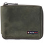 Alpine Swiss Unisex RFID Safe Zipper Wallet Genuine Leather Zip Around Bifold Size One Size Olive