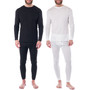 Alpine Swiss Mens 2 PC Thermal Long John Underwear Set Waffle Knit Top & Bottom Size Small 1 Black + 1 White Set