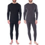 Alpine Swiss Mens 2 PC Thermal Long John Underwear Set Waffle Knit Top & Bottom Size Small 1 Black + 1 Gray Set