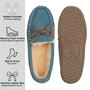 Alpine Swiss Sabine Womens Moccasin Slippers Genuine Suede House Shoe Memory Foam Insole Plush Faux Shearling Fur Indoor Outdoor Anti-Slip Rubber Sole UPC