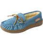 Alpine Swiss Sabine Womens Suede Shearling Moccasin Slippers House Shoes Slip On Size Size 11 Blue