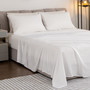 Alpine Swiss 4 Piece Bed Sheet Set Queen King Soft Comfort Hotel Luxury Bedding Size King White