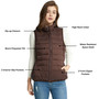 Alpine Swiss Jodie Womens Puffer Vest Down Alternate Insulated Vest Jacket Packable Layering Outerwear Windproof Zip Pockets PACKABLE, EASY CARE & SIZING GUIDANCE: Designed for convenience, this vest easily folds into a compact size, making it perfect for