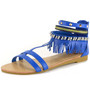Alpine Swiss Womens Beaded & Studded Fringe Flat Gladiator Sandals Stylish Fringe, Beaded, and Studded Ankle Strap Sandals