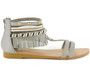 Full Sizes Only, Half Sizes Round UpAlpine Swiss Womens Fringe Sandals Beaded & Studded Strappy Gladiator Ankle Flat