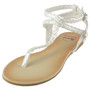 Alpine Swiss Womens Gladiator Sandals Braided T-Strap Slingback Roman FlatsRubber Sole
