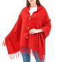 Alpine Swiss Womens Shawl Evening Wrap Pashmina Large Scarf Fringe Cape Poncho Size One Size Red