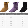 CLASSIC STYLE & VERSATILE DESIGN: These classic short winter boots offer a stylish and cozy look that effortlessly complements any fall or winter outfit. The soft microsuede upper, available in various colors, and the visible faux fur lining on the cuff a